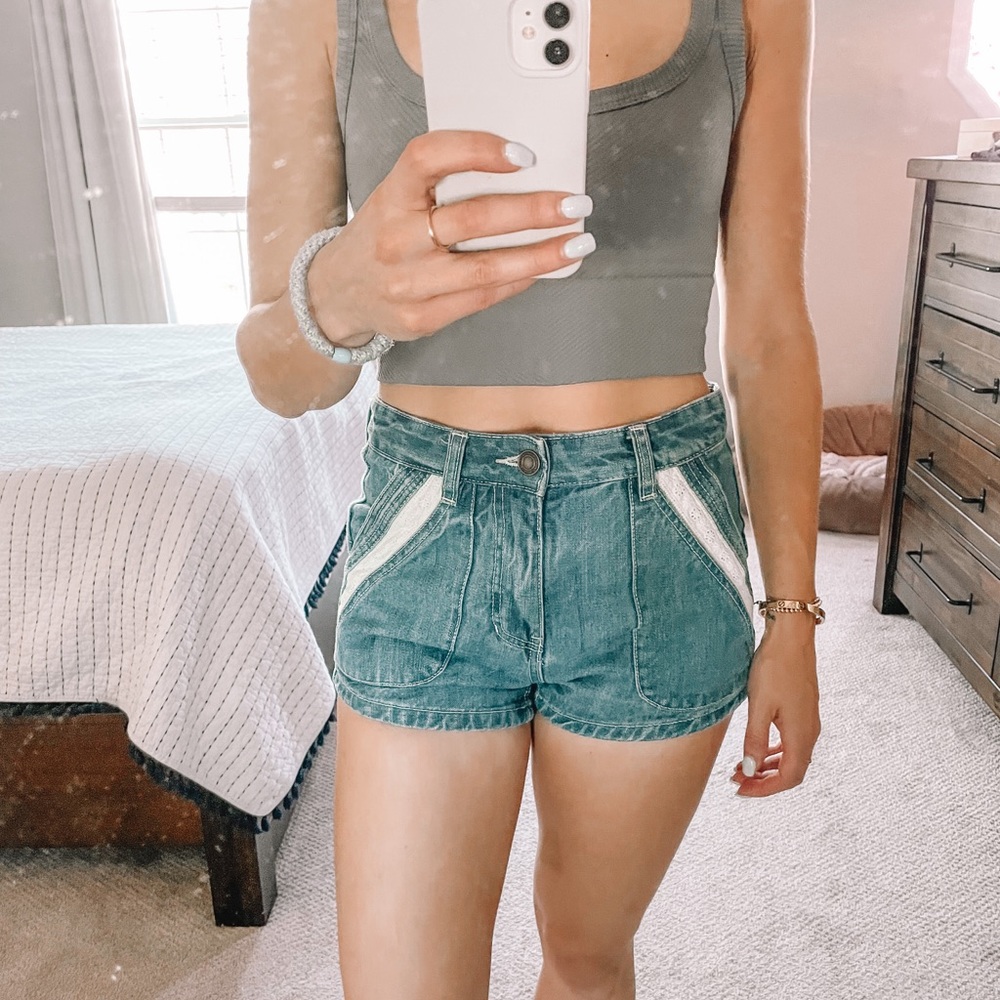 Free People high rise jean shorts